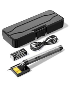 Serplex® Cordless Soldering Iron Pen Kit 3 Adjustable Temperature Electric Soldering Iron Pen Set USB Rechargeable Portable Soldering Iron Kit with Soldering Iron Stand, Rosin Flux, Storage Case